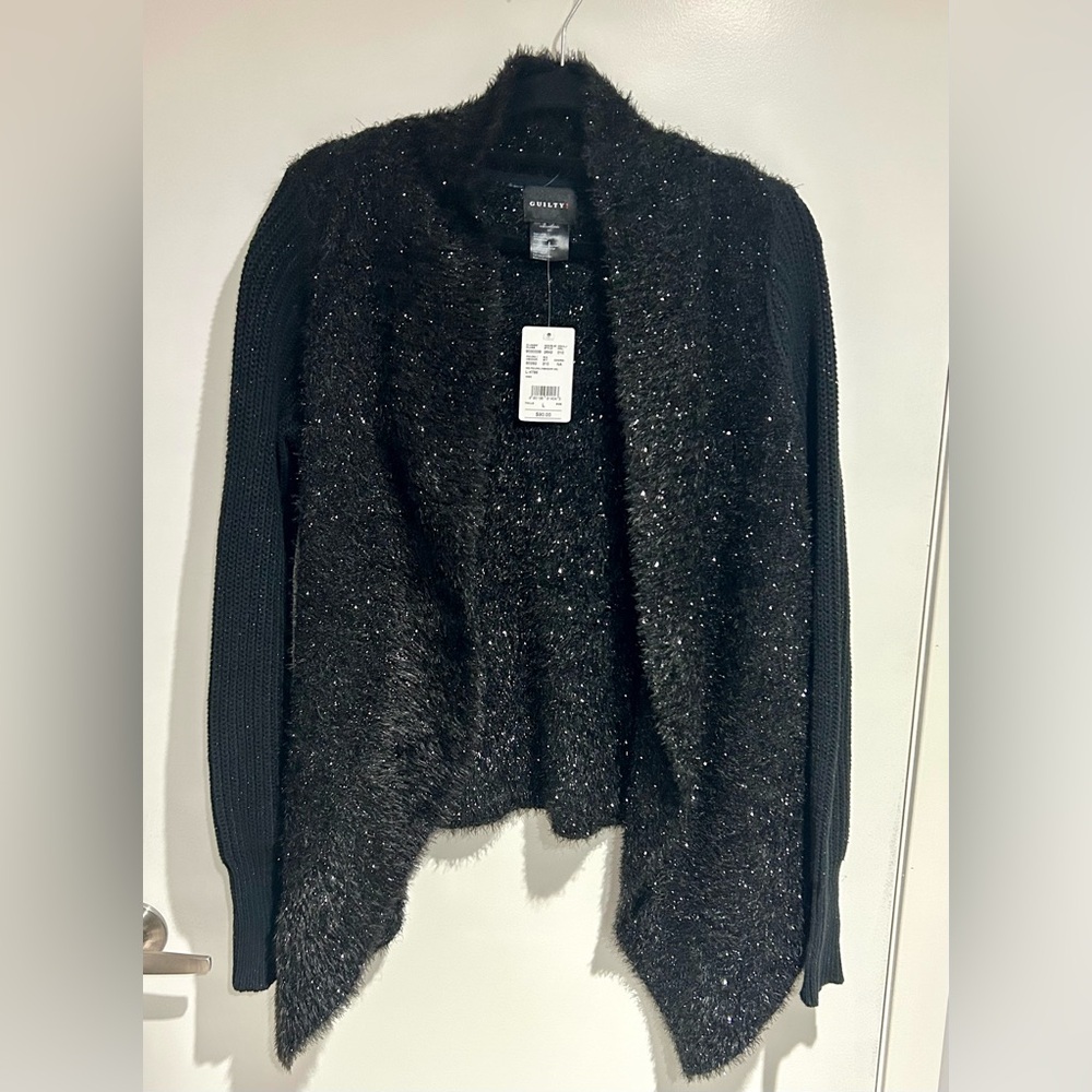 Chic Black Cardigan with Shimmer by Guilty!